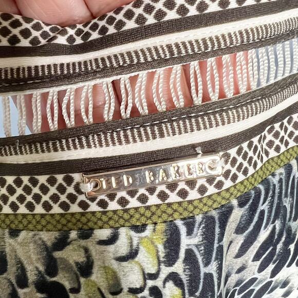 Ted Baker S Womens Babita Snakeskin Print Swimsuit Deep V Pool Resort *flaw - Picture 7 of 12